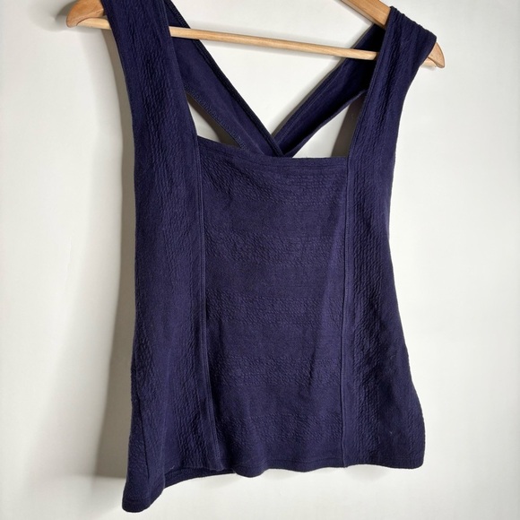 Anthropologie Maeve Navy Stephie Cross Back Top size Small - Picture 6 of 11